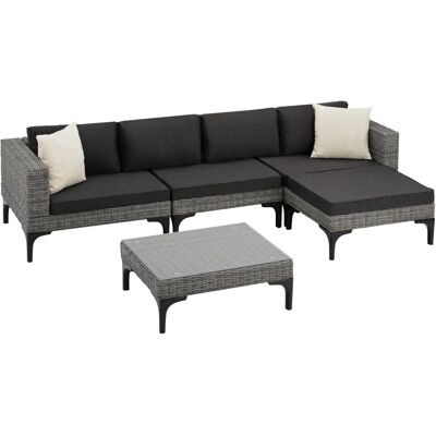 TecTake Graues Rattan Lounge-Set mit Aluminiumrahmen TecTake Graues Rattan Lounge-Set mit Aluminiumrahmen