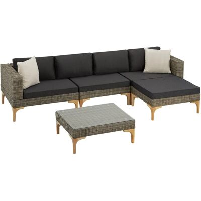 TecTake 404795 Braune Couch - Rattan Lounge Set mit Aluminiumrahmen TecTake 404795 Braune Couch - Rattan Lounge Set mit Aluminiumrahmen