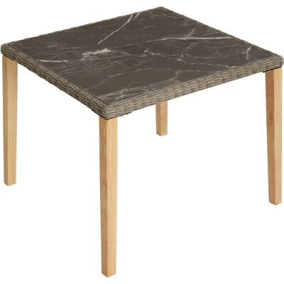 Tectake - Gartentisch mit Marmoroptik - Modernes Rattanmöbel Tectake - Gartentisch mit Marmoroptik - Modernes Rattanmöbel