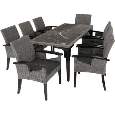 tectake Gartenset - Grau - 8 Stühle & Tisch tectake Gartenset - Grau - 8 Stühle & Tisch
