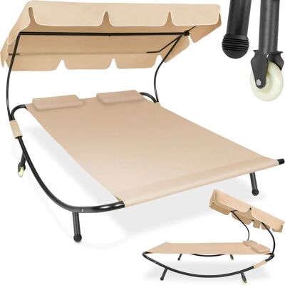 tectake Doppelliege Außen Beige/Schwarz - Sonnenliege tectake Doppelliege Außen Beige/Schwarz - Sonnenliege