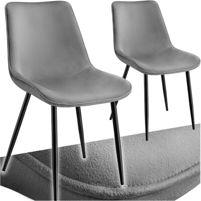 Chaises de salle à manger Monroe en velours Tectake - Gris - Publicité Chaises de salle à manger Monroe en velours Tectake - Gris - Publicité