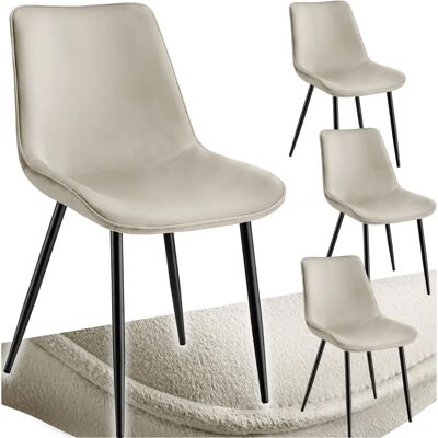 Chaises de salle à manger Monroe en velours Tectake - lot de 4 - Publicité Chaises de salle à manger Monroe en velours Tectake - lot de 4 - Publicité