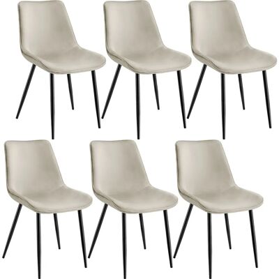 Chaises de salle à manger Monroe en velours Tectake - Lot de 6 - Publicité Chaises de salle à manger Monroe en velours Tectake - Lot de 6 - Publicité