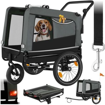 Remorque pour chiens Tectake - Pliante, jusqu'à 40kg - Gris - Publicité Remorque pour chiens Tectake - Pliante, jusqu'à 40kg - Gris - Publicité