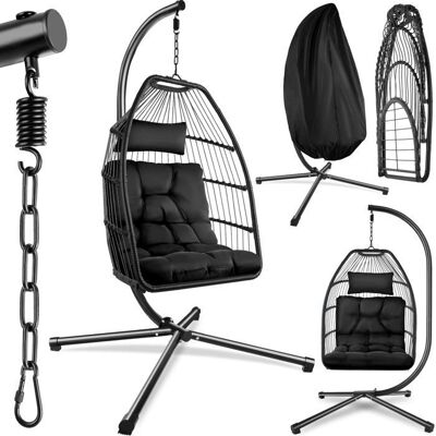 Tectake Ariane Hängesessel - Langlebiges Polyrattan, Stabil & Klappbar Tectake Ariane Hängesessel - Langlebiges Polyrattan, Stabil & Klappbar