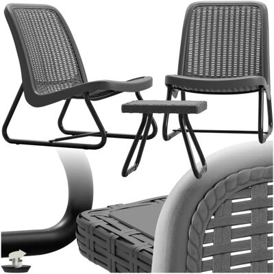 Tectake Modica Tuinset - Ergonomisch Rattan-Uiterlijk voor 2 Tectake Modica Tuinset - Ergonomisch Rattan-Uiterlijk voor 2