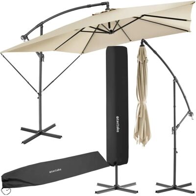 Tectake - Parasol Apollon 2,5x2,5m Béžová - Zahradní slunečník Tectake - Parasol Apollon 2,5x2,5m Béžová - Zahradní slunečník