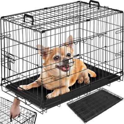 Tectake Cage pour chien Luna - Pliable, 2 portes, Acier, 78x48x52.5cm - Publicité Tectake Cage pour chien Luna - Pliable, 2 portes, Acier, 78x48x52.5cm - Publicité