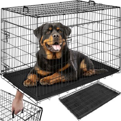Cage pour chiens Luna de tectake, pliable en acier avec 2 portes - 121,5x75,5x80,5cm - Publicité Cage pour chiens Luna de tectake, pliable en acier avec 2 portes - 121,5x75,5x80,5cm - Publicité