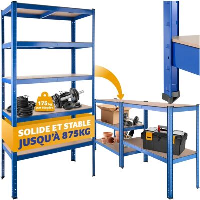 Tectake Stahlregal 5 Ebenen - Schwerlast Metallregal - 180x90x40 cm Tectake Stahlregal 5 Ebenen - Schwerlast Metallregal - 180x90x40 cm