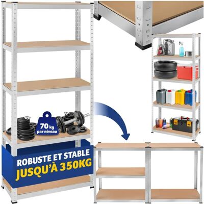 Tectake Heavy Duty Steel Shelving - Adjustable Metal Shelves - Garage Storage Tectake Heavy Duty Steel Shelving - Adjustable Metal Shelves - Garage Storage