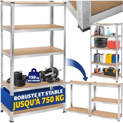 Tectake Heavy Duty Steel Shelving Konrad - Adjustable Metal Shelves Tectake Heavy Duty Steel Shelving Konrad - Adjustable Metal Shelves