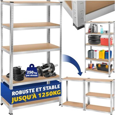Tectake Heavy Duty Steel Shelving - Adjustable Metal Storage Racks Tectake Heavy Duty Steel Shelving - Adjustable Metal Storage Racks