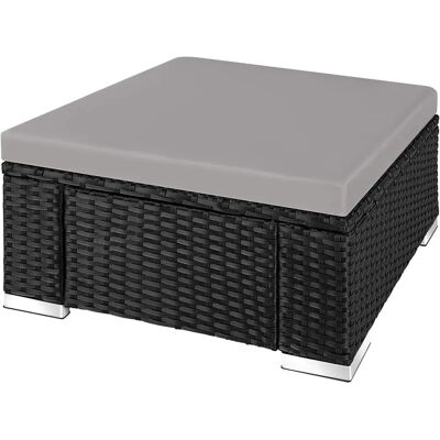 Tectake Rattan Footstool - Black/Gray - Outdoor Use Tectake Rattan Footstool - Black/Gray - Outdoor Use