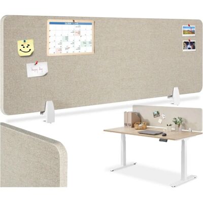 Tectake Beige Acoustic Desk Divider Panel - Noise Cancelling Tectake Beige Acoustic Desk Divider Panel - Noise Cancelling