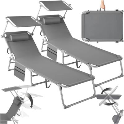 tectake Set aus 2 Sonnenliegen Chloé - TT405127 tectake Set aus 2 Sonnenliegen Chloé - TT405127