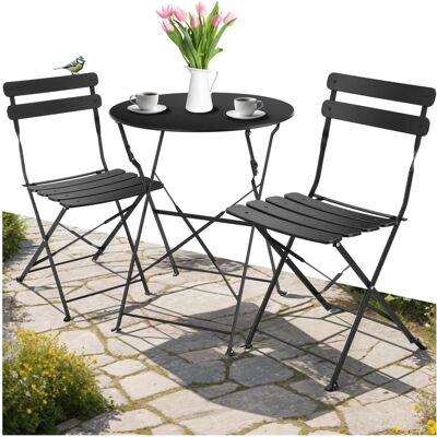 Tectake Frieda Bistro Set - Foldable Round Table & 2 Chairs - Outdoor Tectake Frieda Bistro Set - Foldable Round Table & 2 Chairs - Outdoor