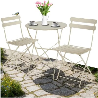 tectake Bistro-Set Frieda - Klappbar für 2, Runder Tisch & Stühle tectake Bistro-Set Frieda - Klappbar für 2, Runder Tisch & Stühle