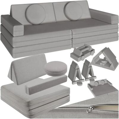 Tectake Gray Lilly Modular Kids Sofa - Play & Sleep Furniture Tectake Gray Lilly Modular Kids Sofa - Play & Sleep Furniture