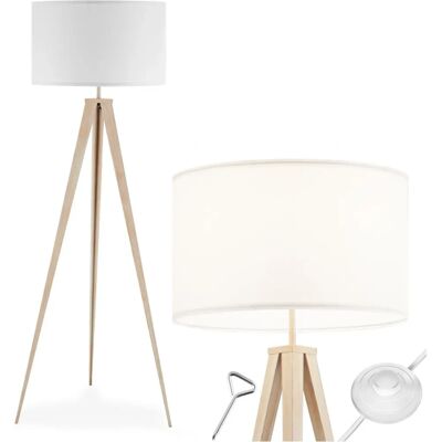 Stojací lampa Lunaris od tectake - Textilní stínidlo, Trojnohá konstrukce - Ořech Stojací lampa Lunaris od tectake - Textilní stínidlo, Trojnohá konstrukce - Ořech