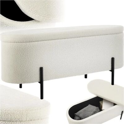 Tectake Opbergbank - Scandinavisch, Bouclé, met Opbergruimte Tectake Opbergbank - Scandinavisch, Bouclé, met Opbergruimte