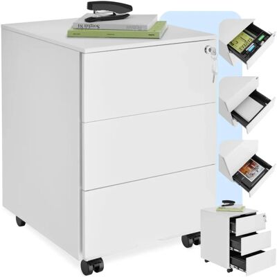 Tectake Magna Caisson de bureau à roulettes - 3 tiroirs verrouillables - Publicité Tectake Magna Caisson de bureau à roulettes - 3 tiroirs verrouillables - Publicité