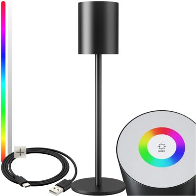 TECTAKE - Corly - Černá - RGB 7 barev - Stolní lampa TECTAKE - Corly - Černá - RGB 7 barev - Stolní lampa
