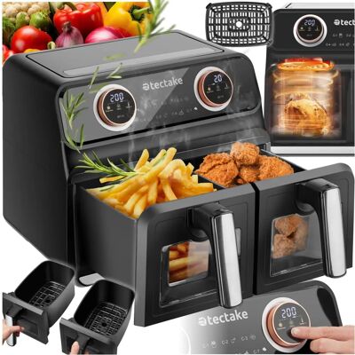 Tectake Samurai Horkovzdušná fritéza - 2 XXL komory - 7 programů - 2400W - černá Tectake Samurai Horkovzdušná fritéza - 2 XXL komory - 7 programů - 2400W - černá