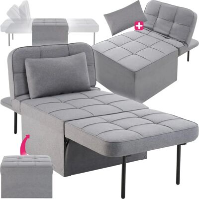 Tectake - Puf cama Ponto 4 en 1, ajustable en 6 posiciones - Sillón 4 en 1, sillón multifuncional, taburete 4 en 1 Tectake - Puf cama Ponto 4 en 1, ajustable en 6 posiciones - Sillón 4 en 1, sillón multifuncional, taburete 4 en 1