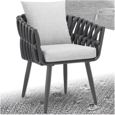 TECTAKE Lugano Aluminum Rope Garden Chair - Outdoor Lounge Seat TECTAKE Lugano Aluminum Rope Garden Chair - Outdoor Lounge Seat