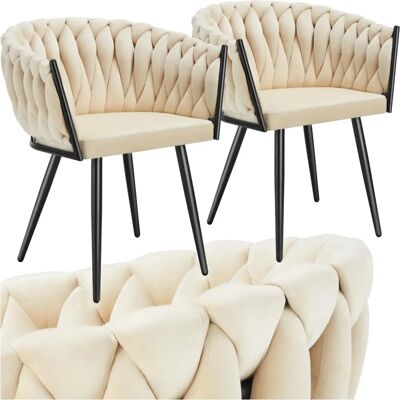 Tectake Velvet Dining Chair - Knotted Design - 2 Pack Tectake Velvet Dining Chair - Knotted Design - 2 Pack