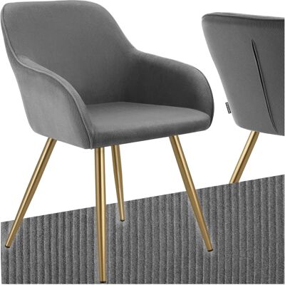 Chaise de salle à manger Marilyn gris de tectake - Revêtement durable en velours - Publicité Chaise de salle à manger Marilyn gris de tectake - Revêtement durable en velours - Publicité