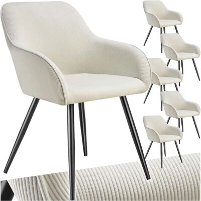 Tectake Chaise Marilyn - Design en velours côtelé - Lot de 6 - Publicité Tectake Chaise Marilyn - Design en velours côtelé - Lot de 6 - Publicité