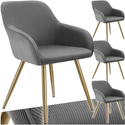 Chaises Marilyn gris/doré - Lot de 4 - Publicité Chaises Marilyn gris/doré - Lot de 4 - Publicité