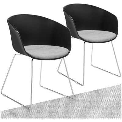 Sillas de comedor de plástico modernas con reposabrazos - Juego de 2 Sillas de comedor de plástico modernas con reposabrazos - Juego de 2