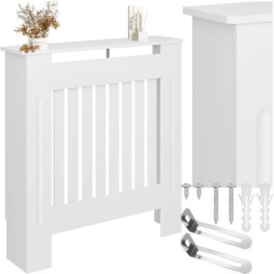 Tectake Weiße Vila Heizkörperabdeckung - Stilvolles Lamellendesign, Große Luftöffnungen, Ablage - 78x19x82 cm Tectake Weiße Vila Heizkörperabdeckung - Stilvolles Lamellendesign, Große Luftöffnungen, Ablage - 78x19x82 cm