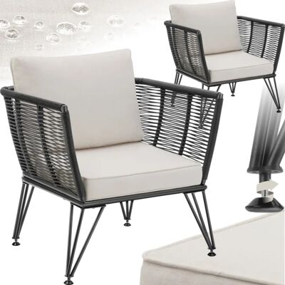 Tectake Sundo Tuin Lounge Set - 2 stijlvolle Rope-stijl stoelen Tectake Sundo Tuin Lounge Set - 2 stijlvolle Rope-stijl stoelen