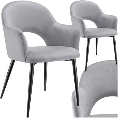 Tectake Sachel Zestaw Krzeseł z Aksamit - Ergonomiczne i Stabilne Tectake Sachel Zestaw Krzeseł z Aksamit - Ergonomiczne i Stabilne