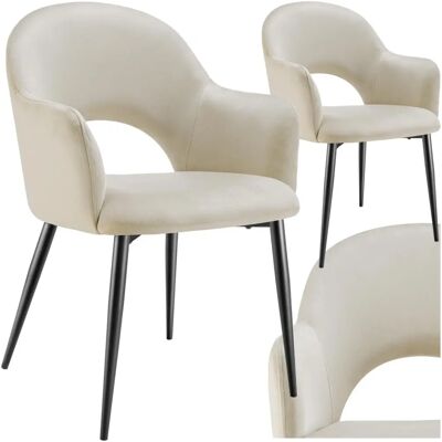 Silla Sachel de Terciopelo de Tectake - Silla Ergonómica para Comedor y Sala - Juego de 2 Silla Sachel de Terciopelo de Tectake - Silla Ergonómica para Comedor y Sala - Juego de 2