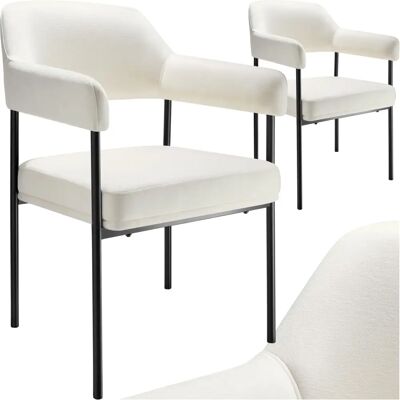 Chaise Tectake - Doé, rembourrée, pieds en acier - Lot de 2 - Salle à manger - Publicité Chaise Tectake - Doé, rembourrée, pieds en acier - Lot de 2 - Salle à manger - Publicité