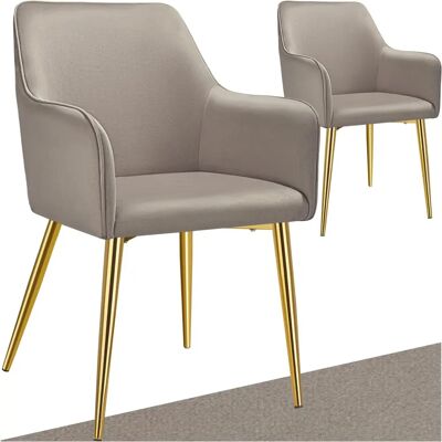 Tectake Avane Taupe Velvet Armchair - Dining & Lounge Tectake Avane Taupe Velvet Armchair - Dining & Lounge