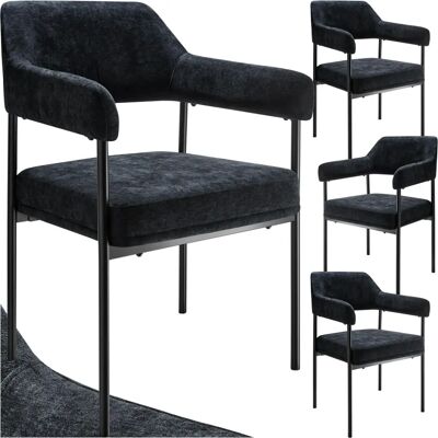 Tectake - Modèle Doé - Chaise de salle à manger noire moderne - Publicité Tectake - Modèle Doé - Chaise de salle à manger noire moderne - Publicité