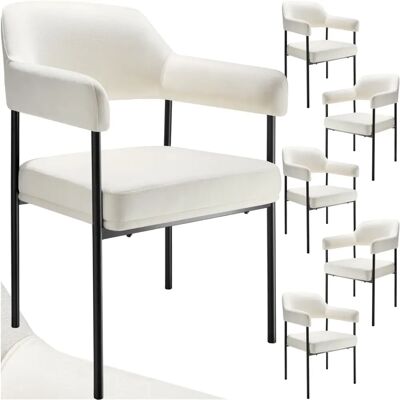 Chaise Tectake - Blanc cassé/noir - Lot de 6 - Publicité Chaise Tectake - Blanc cassé/noir - Lot de 6 - Publicité