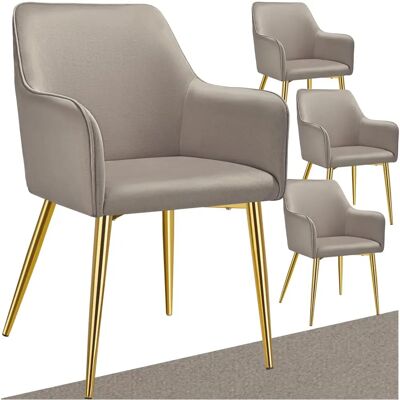 Tectake Avane Velvet Armchair - Dining, Lounge - Set of 4 Tectake Avane Velvet Armchair - Dining, Lounge - Set of 4