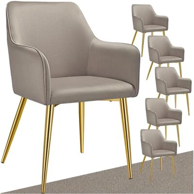 Tectake Avane Velvet Armchair - Stylish, Comfortable, Taupe Tectake Avane Velvet Armchair - Stylish, Comfortable, Taupe