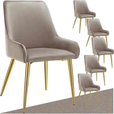 Tectake - Chaise en velours - Lot de 6 - Publicité Tectake - Chaise en velours - Lot de 6 - Publicité