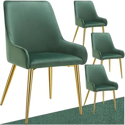 Chaises de salle à manger en velours Avane - Lot de 4 - Publicité Chaises de salle à manger en velours Avane - Lot de 4 - Publicité