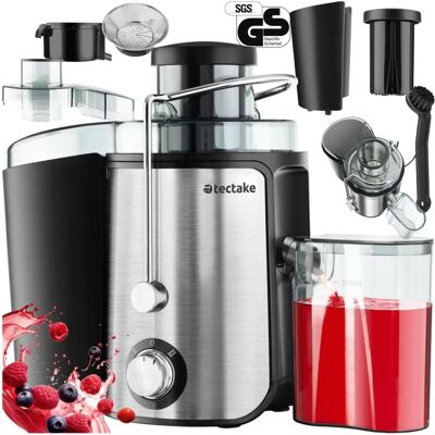 Tectake - Odšťavňovač FRUFI - Nerez - 2 Rychlosti - 600W - Stříbrný Tectake - Odšťavňovač FRUFI - Nerez - 2 Rychlosti - 600W - Stříbrný