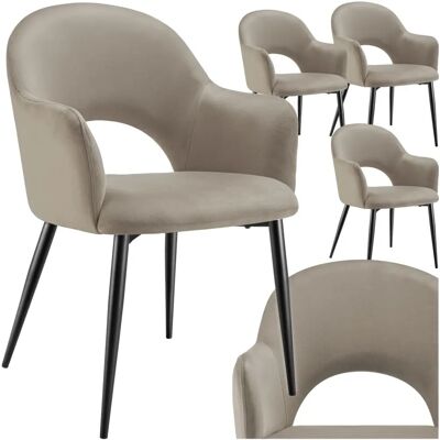 Silla Sachel de Terciopelo Tectake - Juego de 4 - Comedor y Sala Silla Sachel de Terciopelo Tectake - Juego de 4 - Comedor y Sala